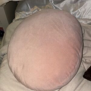 Pink Accent Pillow Soft Round Design